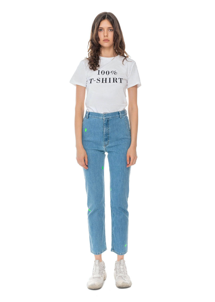 [KSENIA SCHNAIDER] MOM JEANS WITH PRICE TAGS